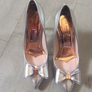 Ted Baker elegant silver stilettos.
